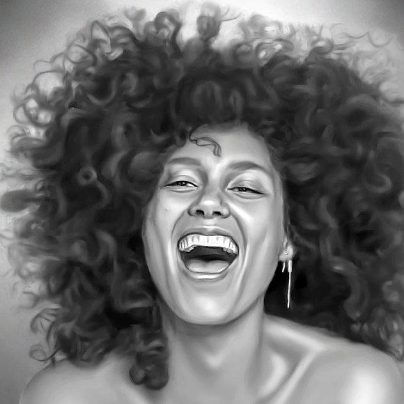 Alicia Keys Digital Oil Painting - Picture 1 of 1